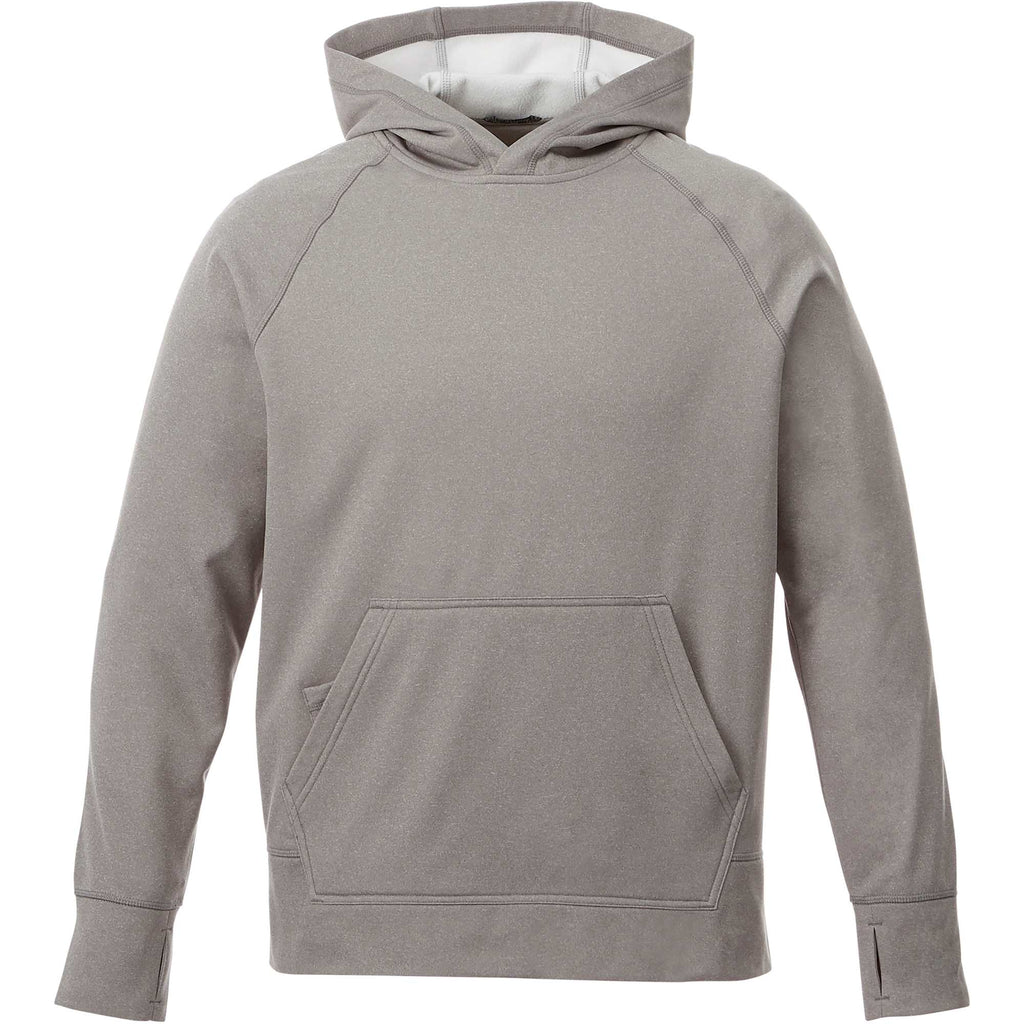 Coville Knit Hoodie with Thumb Holes for Men Transfer - Heather Grey - Front Flat