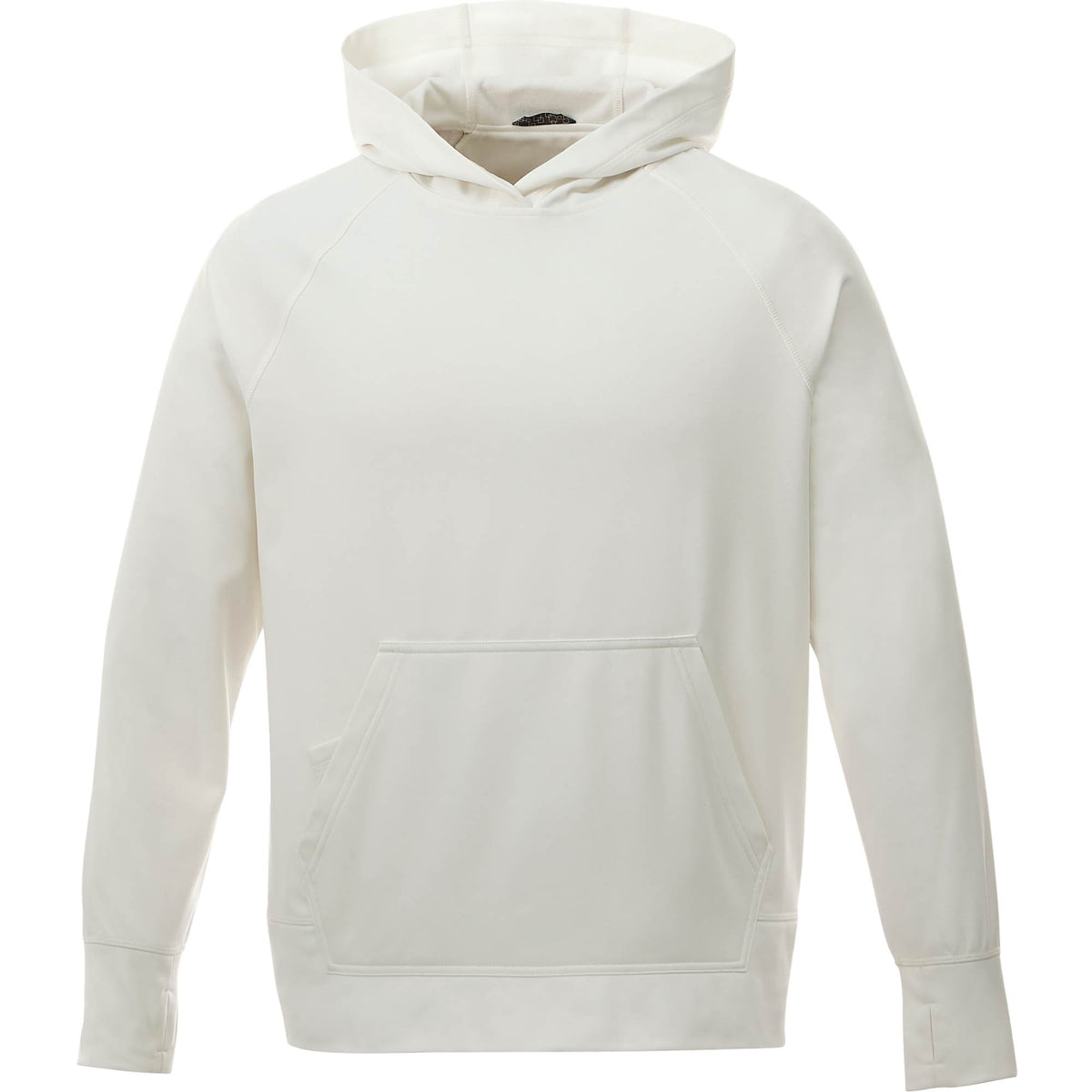 Coville Knit Hoodie with Thumb Holes for Men Transfer - White/White - Front Flat