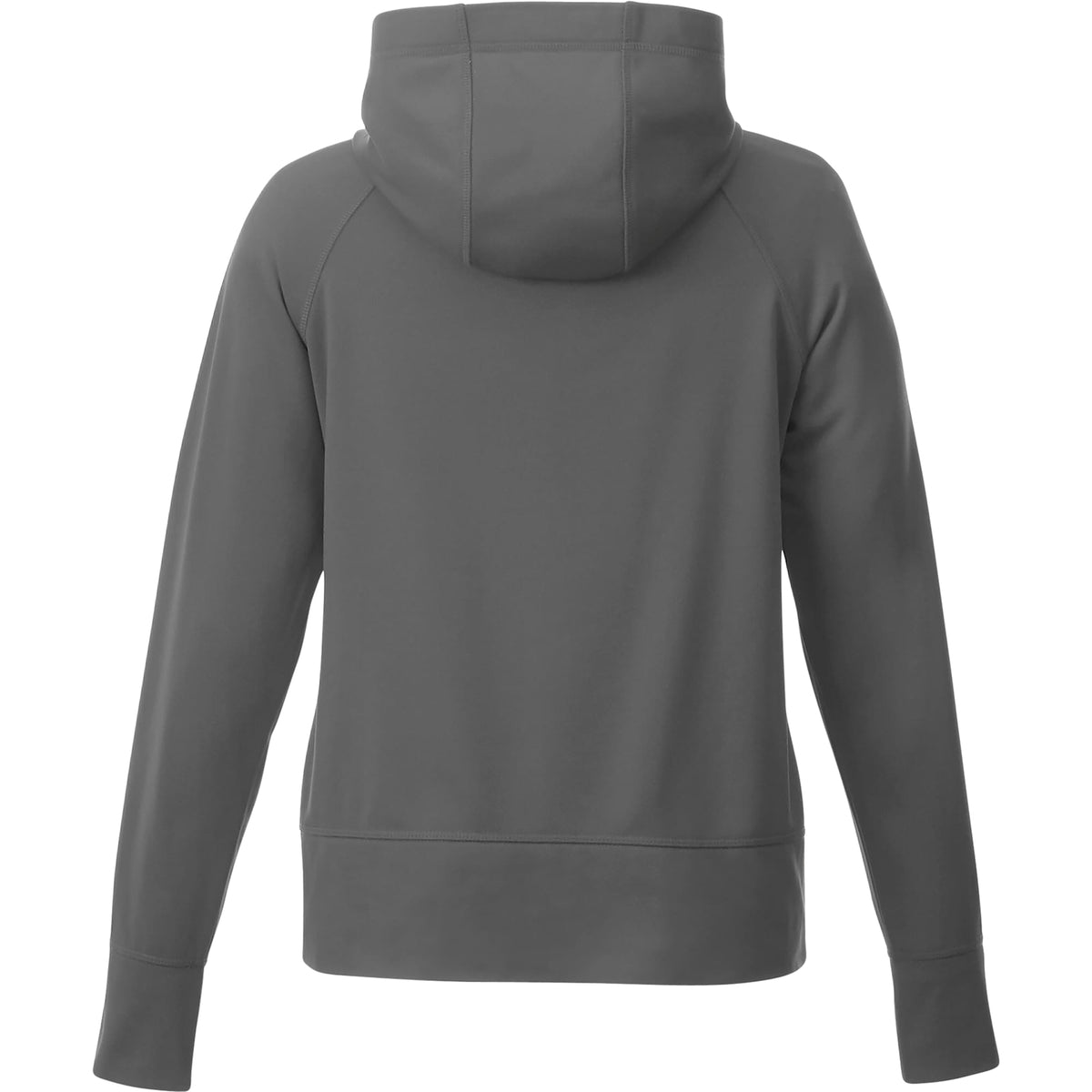 Coville Knit Hoodie with Thumb Holes for Women Laser Engraving - Grey Storm - Back Flat
