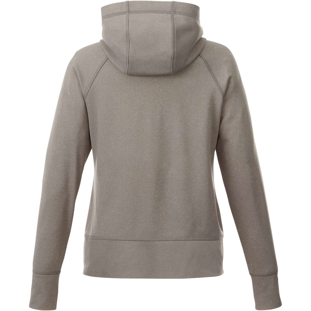 Coville Knit Hoodie with Thumb Holes for Women Laser Engraving - Heather Grey - Back Flat 2