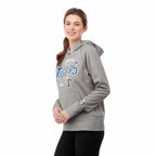 Coville Knit Hoodie with Thumb Holes for Women Laser Engraving - Heather Grey - Flat