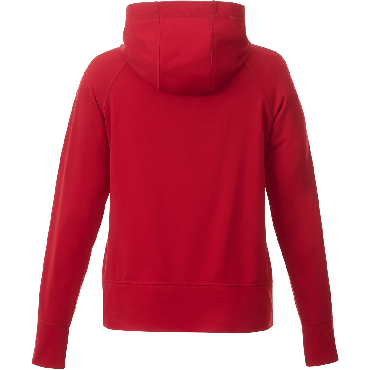 Coville Knit Hoodie with Thumb Holes for Women Laser Engraving - Team Red - Back Flat