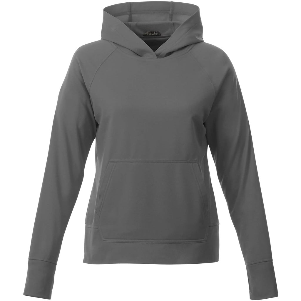 Coville Knit Hoodie with Thumb Holes for Women Transfer - Grey Storm - Front Flat