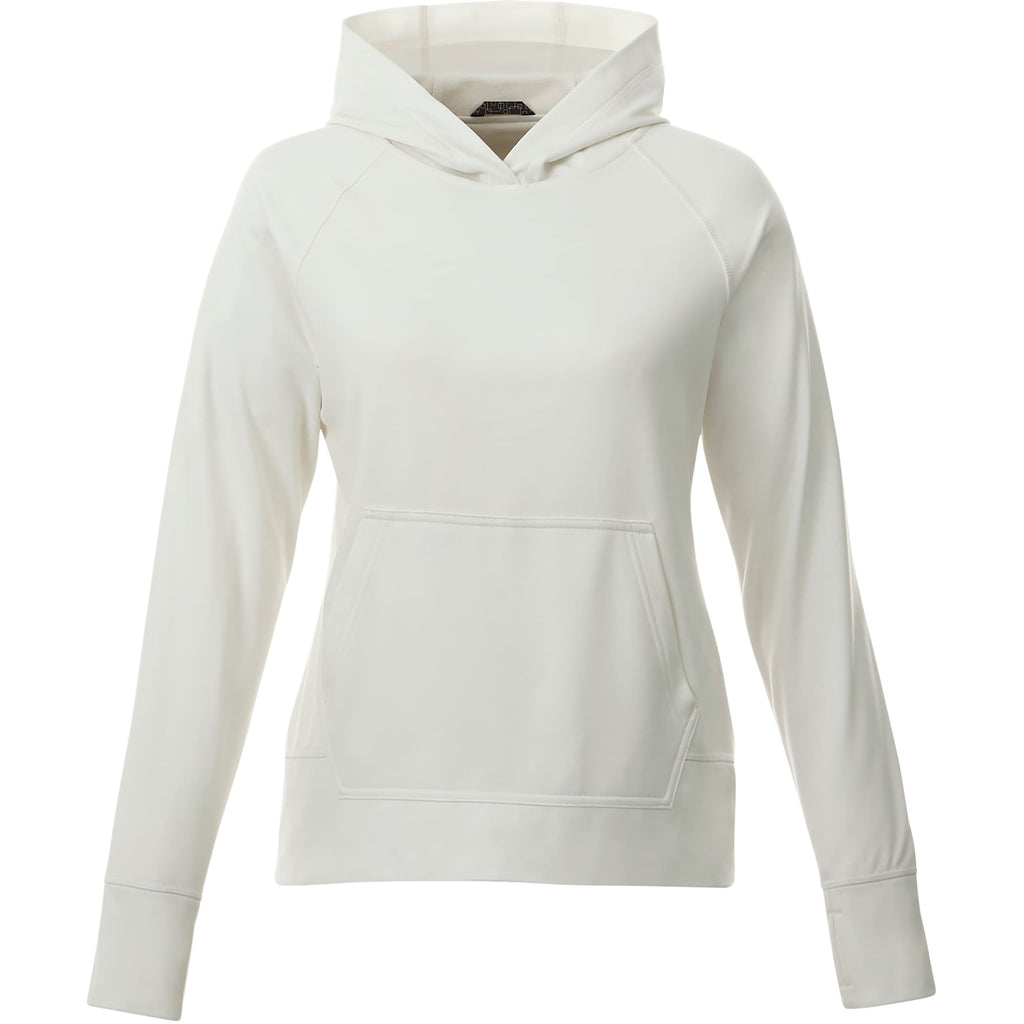 Coville Knit Hoodie with Thumb Holes for Women Transfer - White/White - Front Flat