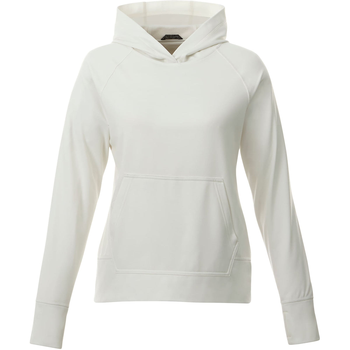 Coville Knit Hoodie with Thumb Holes for Women Transfer - White/White - Front Flat