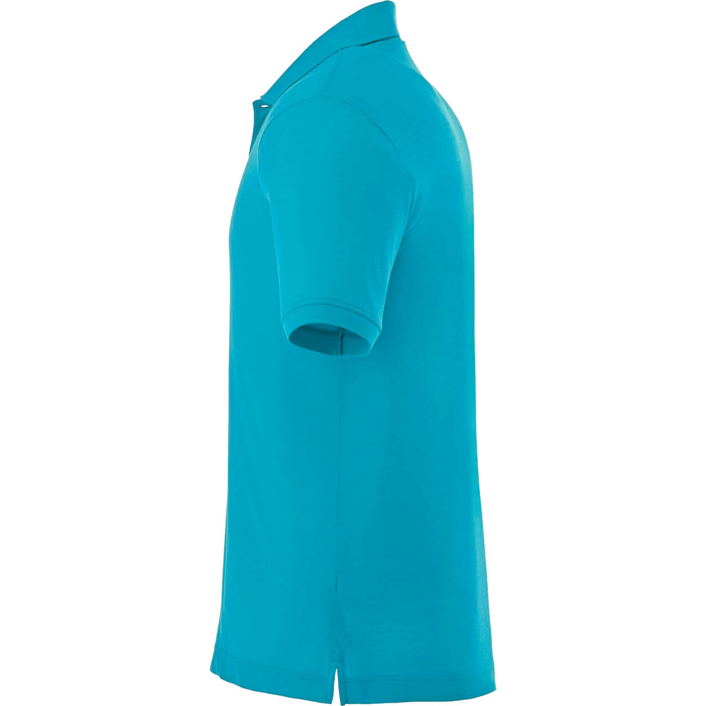 Crandall Poly Cotton Pique Polo for Men Embroidery - Aspen Blue - Left Side