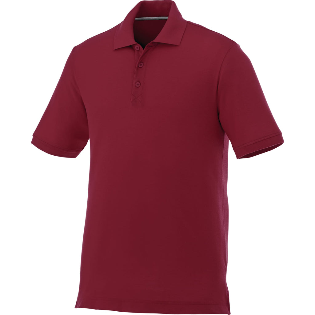 Crandall Poly Cotton Pique Polo for Men Embroidery - Maroon - Flat