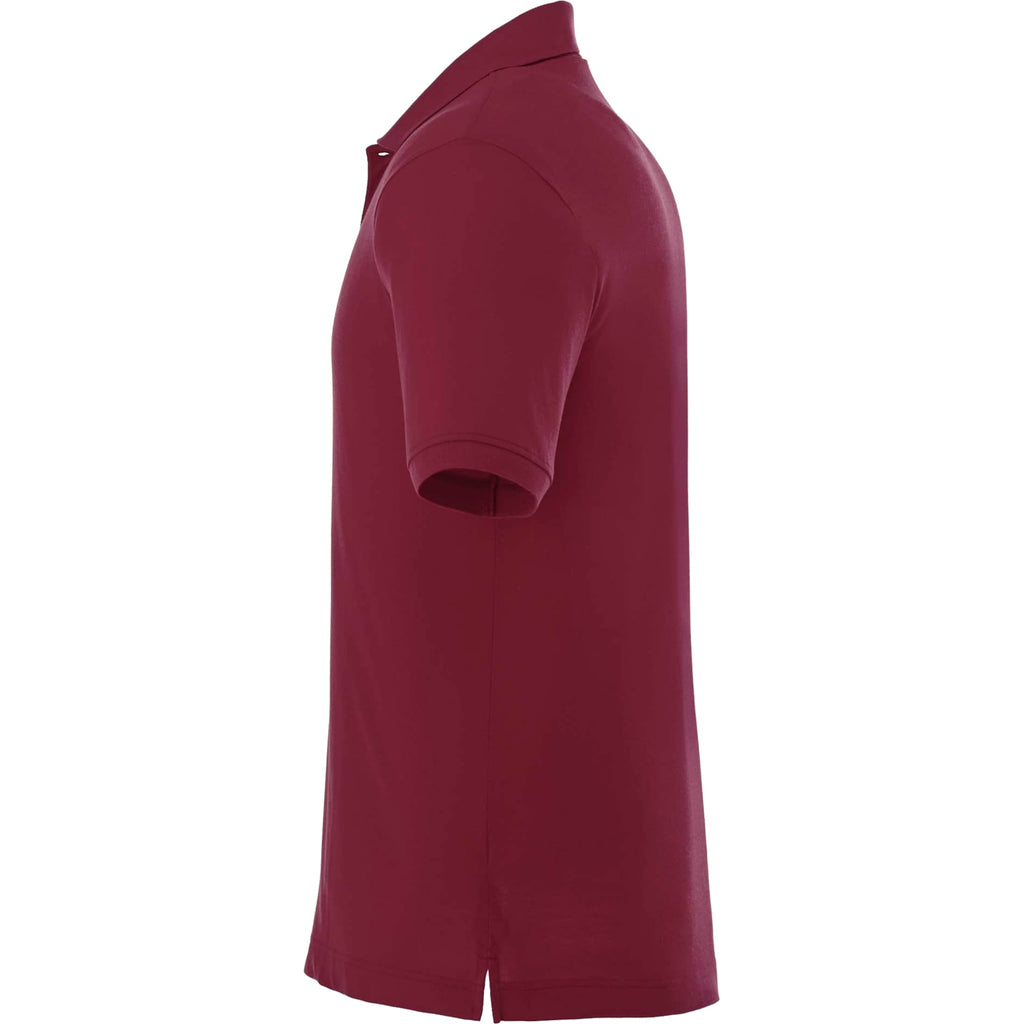 Crandall Poly Cotton Pique Polo for Men Embroidery - Maroon - Left Side