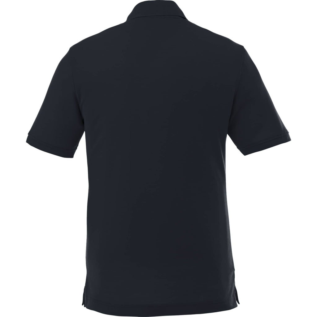 Crandall Poly Cotton Pique Polo for Men Embroidery - Navy - Back Flat
