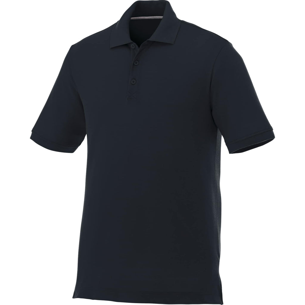 Crandall Poly Cotton Pique Polo for Men Embroidery - Navy - Flat