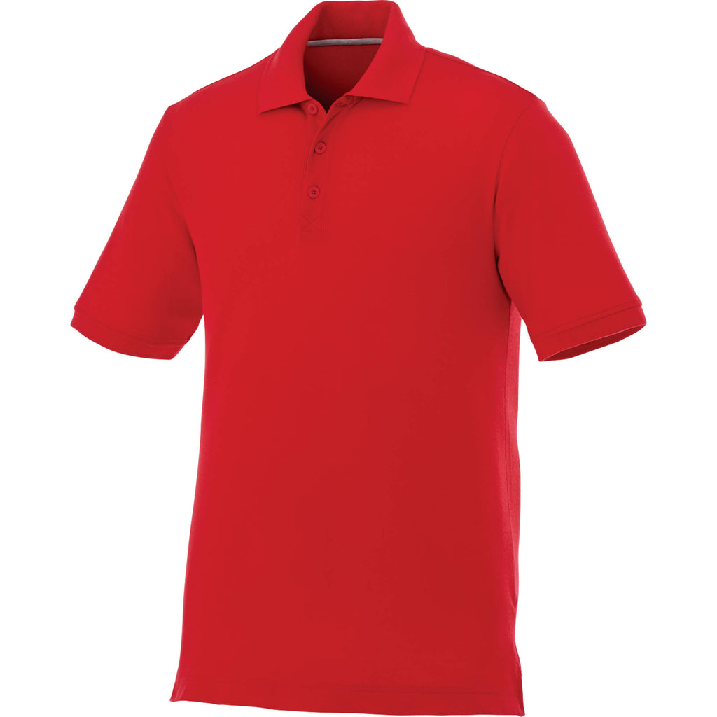 Crandall Poly Cotton Pique Polo for Men Embroidery - Team Red - Flat