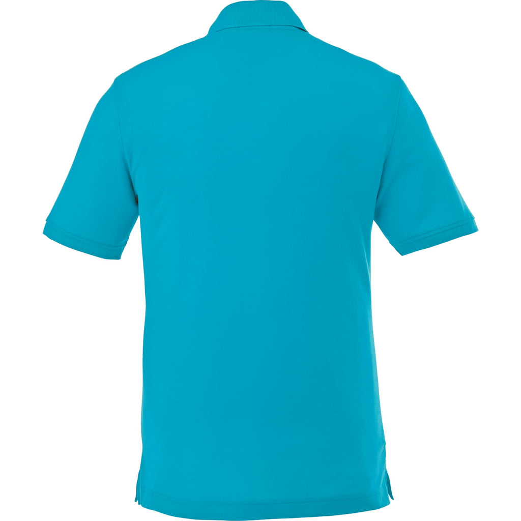 Crandall Poly Cotton Pique Polo for Men Transfer - Aspen Blue - Back Flat