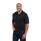 Crandall Poly Cotton Pique Polo for Men Transfer - Black - Back 2