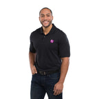 Crandall Poly Cotton Pique Polo for Men Transfer - Black - Back 3