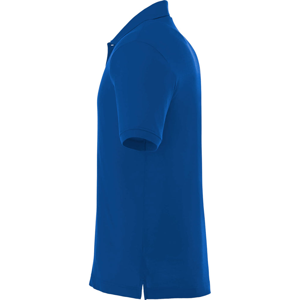 Crandall Poly Cotton Pique Polo for Men Transfer - New Royal - Left Side