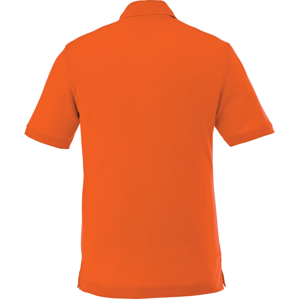 Crandall Poly Cotton Pique Polo for Men Transfer - Orange - Back Flat