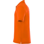 Crandall Poly Cotton Pique Polo for Men Transfer - Orange - Left Side