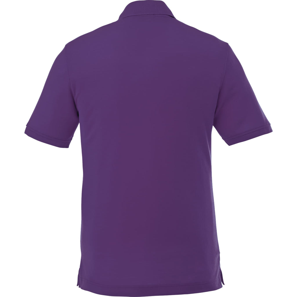 Crandall Poly Cotton Pique Polo for Men Transfer - Purple - Back Flat