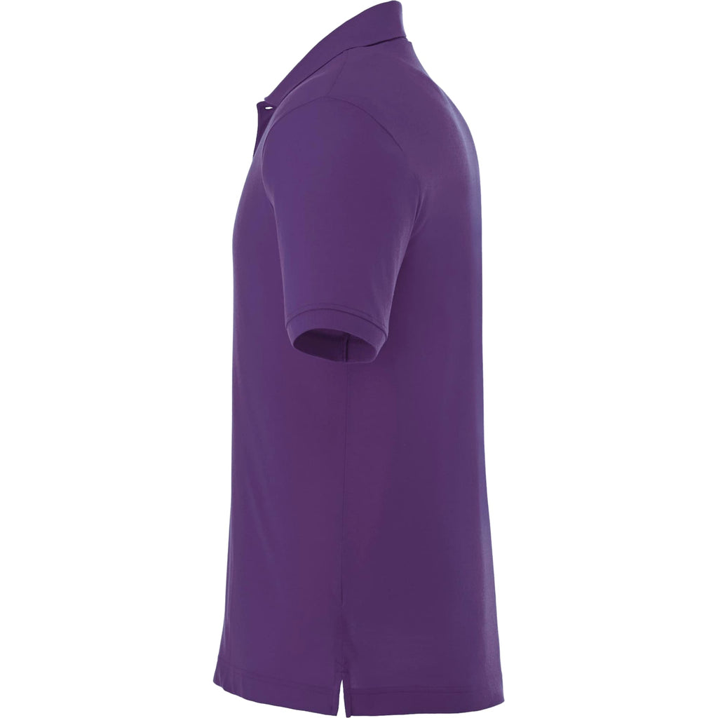Crandall Poly Cotton Pique Polo for Men Transfer - Purple - Left Side