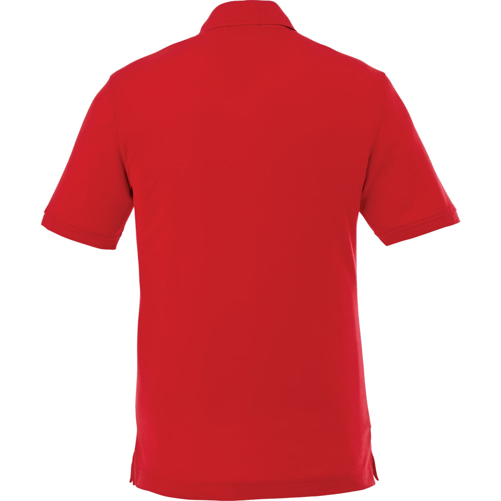 Crandall Poly Cotton Pique Polo for Men Transfer - Team Red - Back Flat