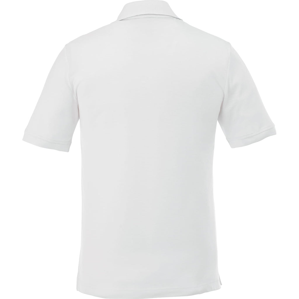 Crandall Poly Cotton Pique Polo for Men Transfer - White - Back Flat