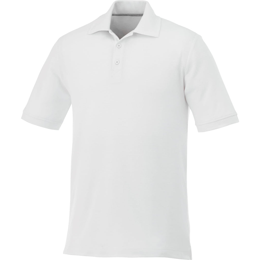 Crandall Poly Cotton Pique Polo for Men Transfer - White - Flat