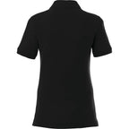 Crandall Poly Cotton Pique Polo for Women Transfer - Black - Back Flat