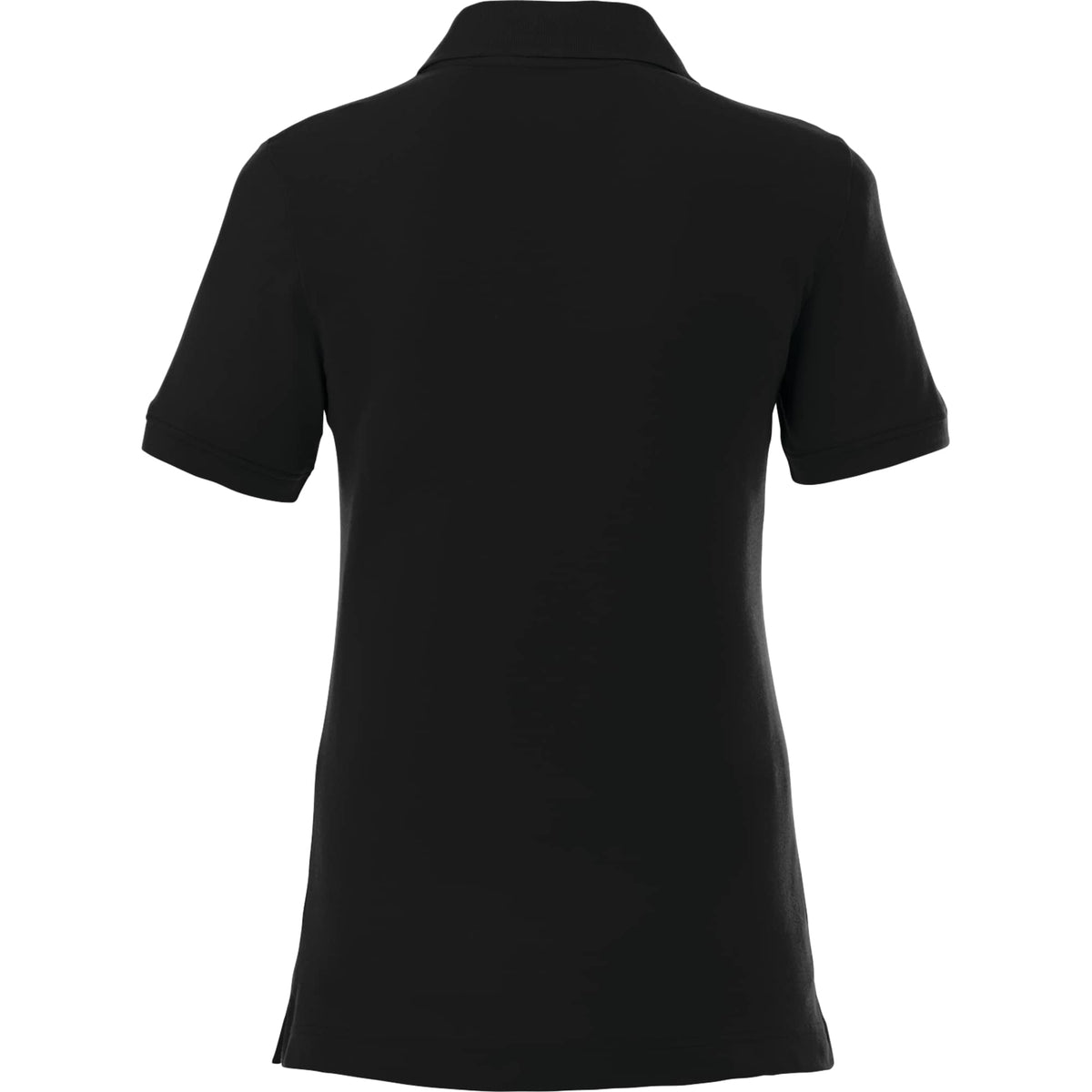 Crandall Poly Cotton Pique Polo for Women Transfer - Black - Back Flat