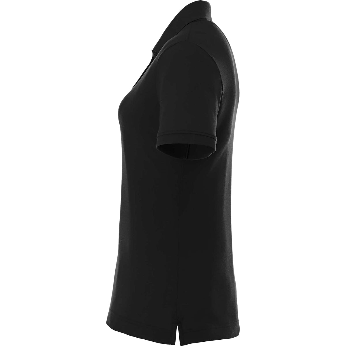 Crandall Poly Cotton Pique Polo for Women Transfer - Black - Left Side