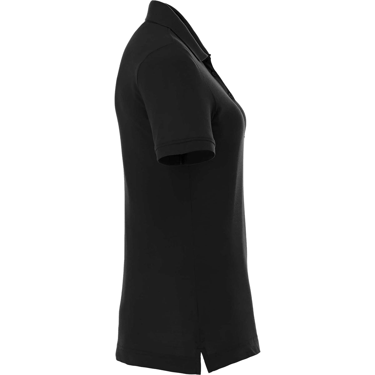 Crandall Poly Cotton Pique Polo for Women Transfer - Black - Right Side