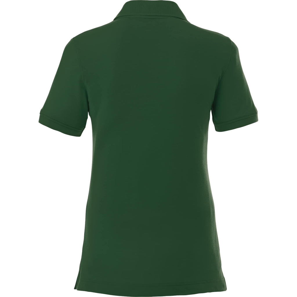 Crandall Poly Cotton Pique Polo for Women Transfer - Forest Green - Back Flat