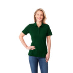 Crandall Poly Cotton Pique Polo for Women Transfer - Forest Green - Front On Model