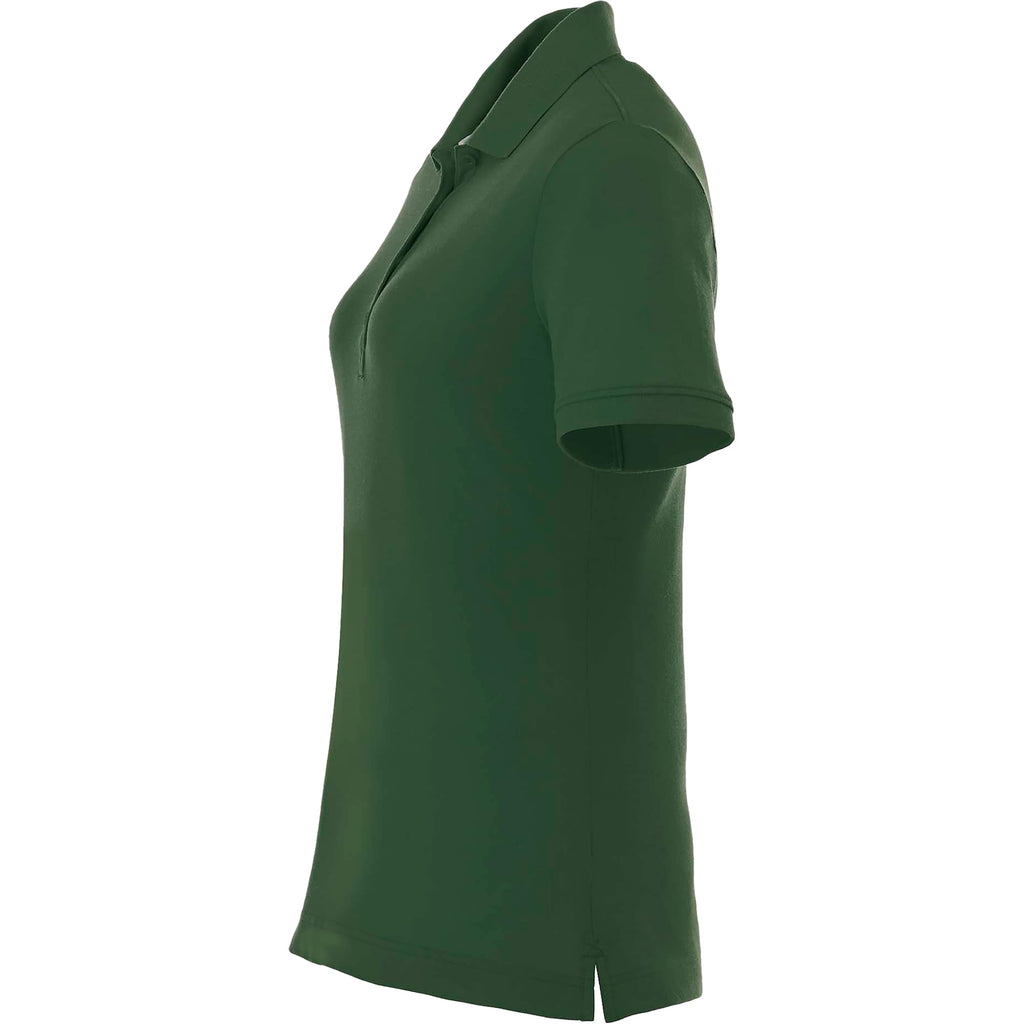 Crandall Poly Cotton Pique Polo for Women Transfer - Forest Green - Left Side