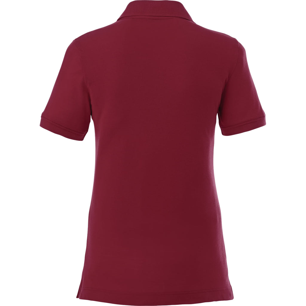 Crandall Poly Cotton Pique Polo for Women Transfer - Maroon - Back Flat