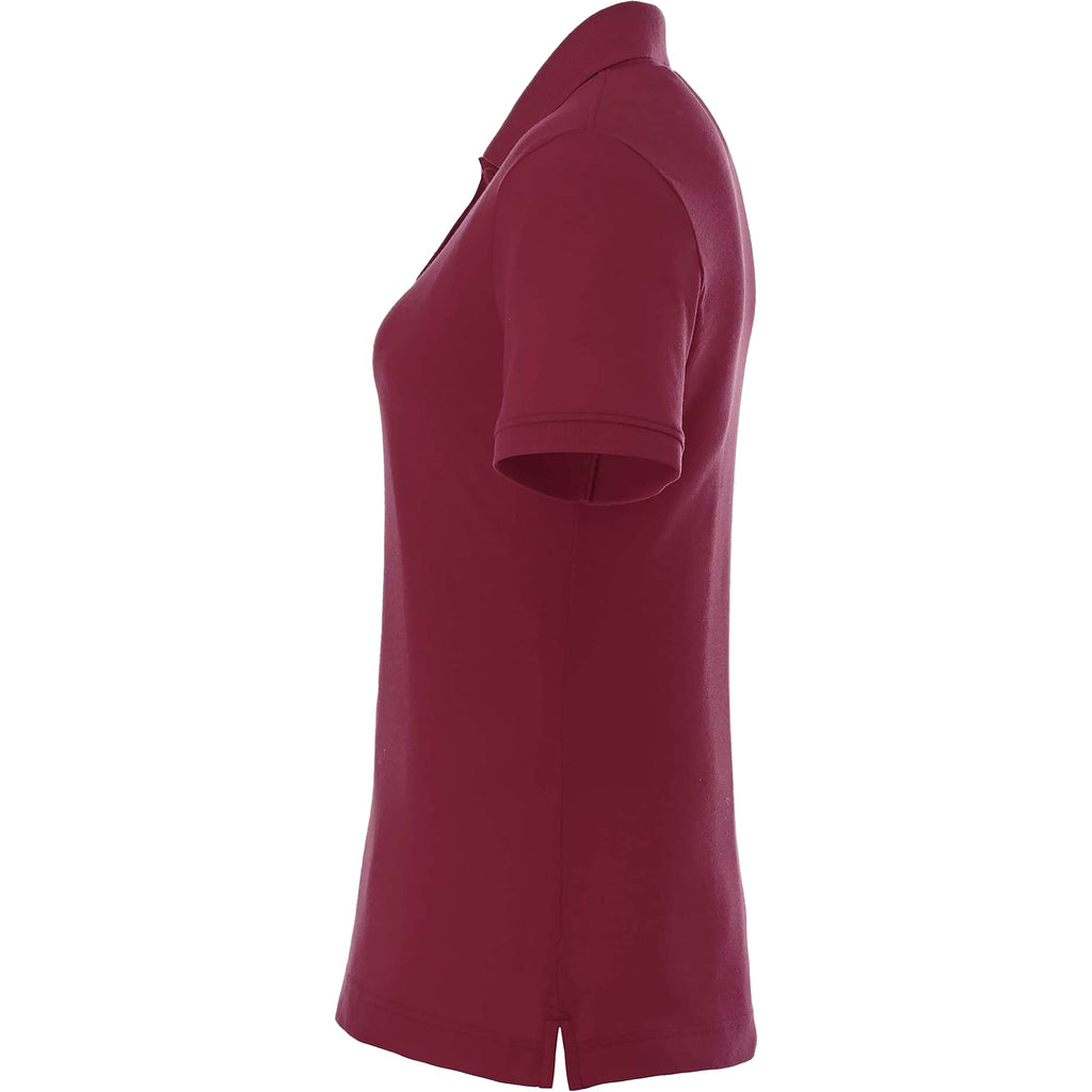 Crandall Poly Cotton Pique Polo for Women Transfer - Maroon - Left Side