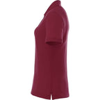 Crandall Poly Cotton Pique Polo for Women Transfer - Maroon - Left Side