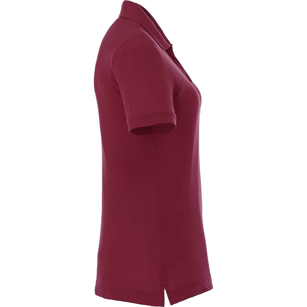 Crandall Poly Cotton Pique Polo for Women Transfer - Maroon - Right Side