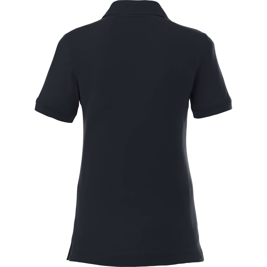Crandall Poly Cotton Pique Polo for Women Transfer - Navy - Back Flat