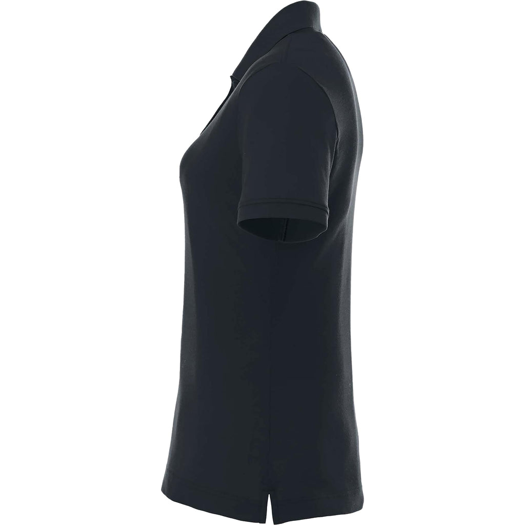 Crandall Poly Cotton Pique Polo for Women Transfer - Navy - Left Side