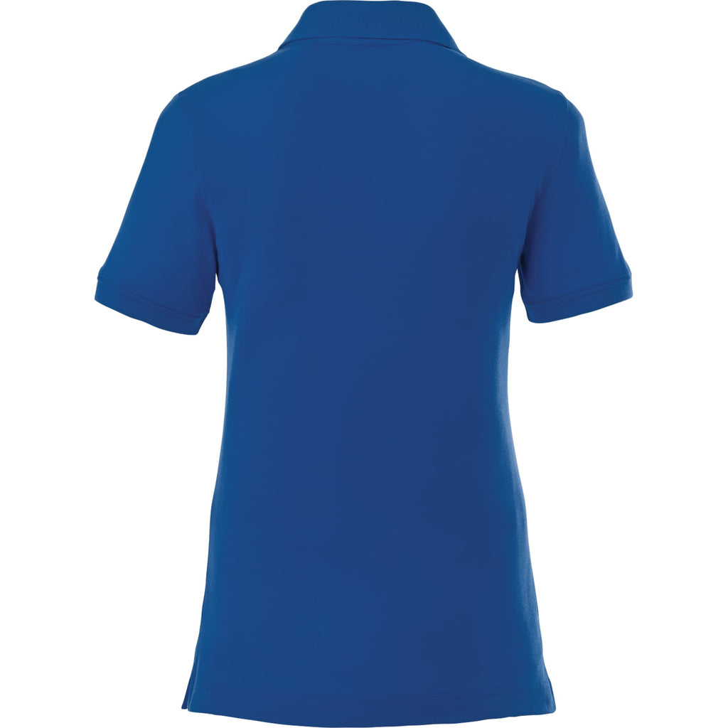 Crandall Poly Cotton Pique Polo for Women Transfer - New Royal - Back Flat