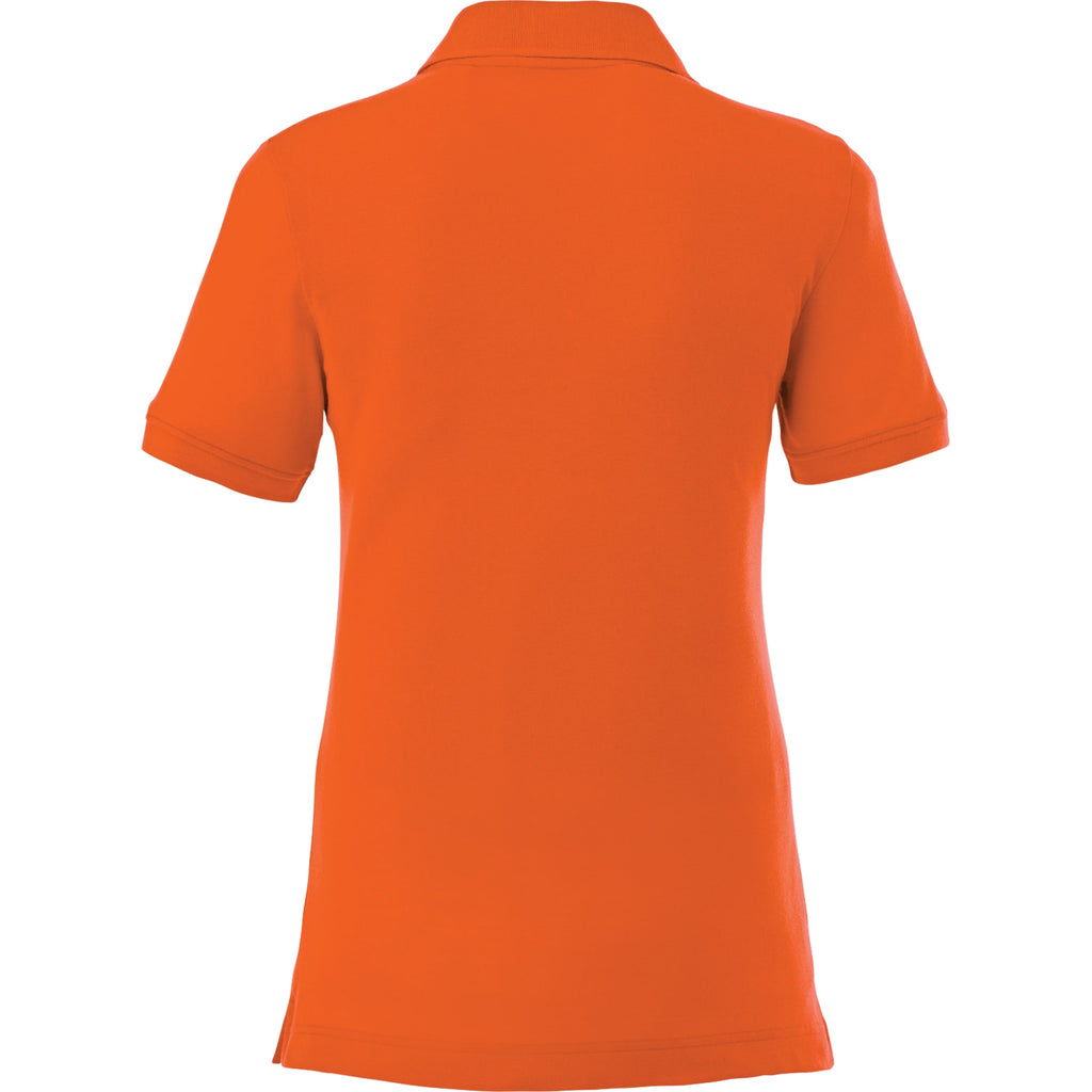 Crandall Poly Cotton Pique Polo for Women Transfer - Orange - Back Flat