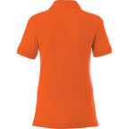 Crandall Poly Cotton Pique Polo for Women Transfer - Orange - Back Flat