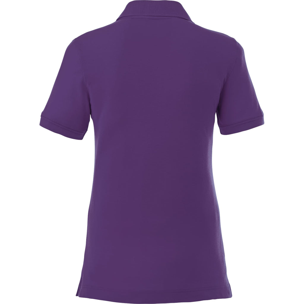 Crandall Poly Cotton Pique Polo for Women Transfer - Purple - Back Flat
