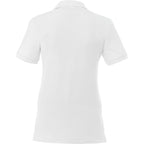 Crandall Poly Cotton Pique Polo for Women Transfer - White - Back Flat