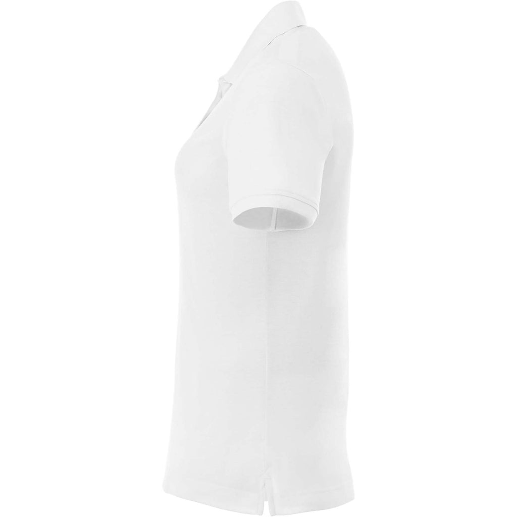 Crandall Poly Cotton Pique Polo for Women Transfer - White - Left Side