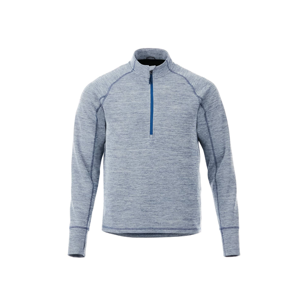 Crane Performance Knit Half Zip with Thumb Holes for Men Embroidery - Invictus Heather - Front Flat
