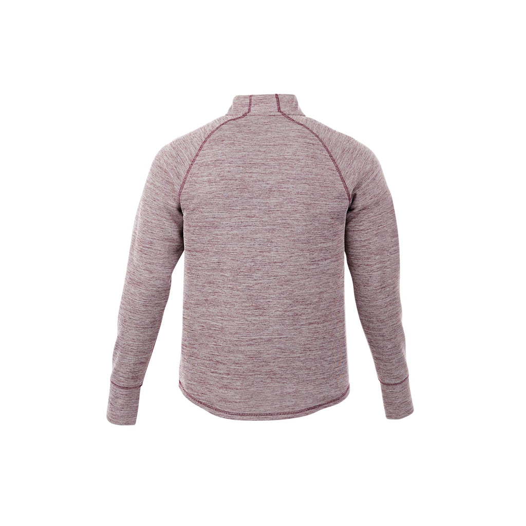 Crane Performance Knit Half Zip with Thumb Holes for Men Embroidery - Maroon Heather - Back Flat