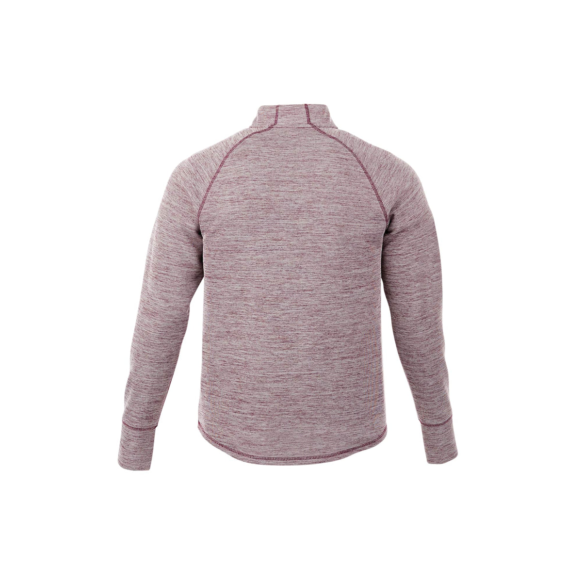 Crane Performance Knit Half Zip with Thumb Holes for Men Embroidery - Maroon Heather - Back Flat