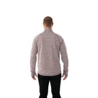 Crane Performance Knit Half Zip with Thumb Holes for Men Embroidery - Maroon Heather - Back On Model