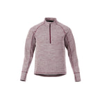 Crane Performance Knit Half Zip with Thumb Holes for Men Embroidery - Maroon Heather - Front Flat
